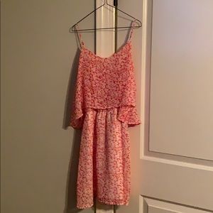 Gorgeous pink and white floral dress